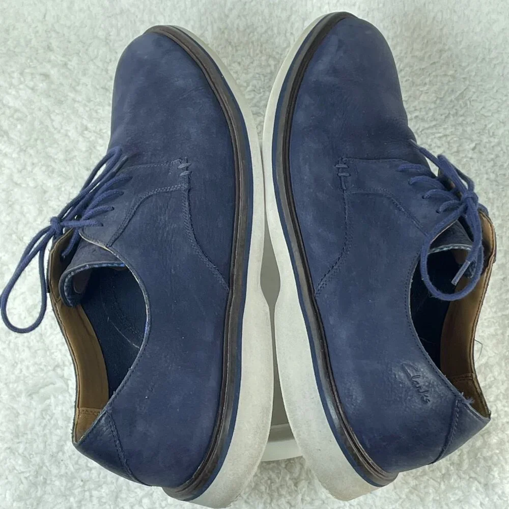 Clarks Collection Loafers Mens 11.5 Blue Extreme Comfort Suede Lace Up Shoes